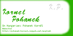 kornel pohanek business card