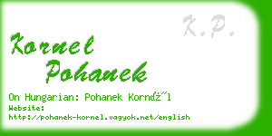 kornel pohanek business card